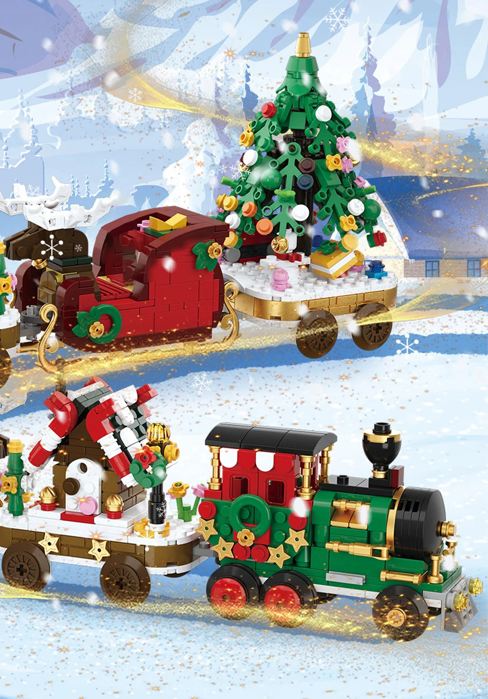 806-Piece Christmas Train Building Set