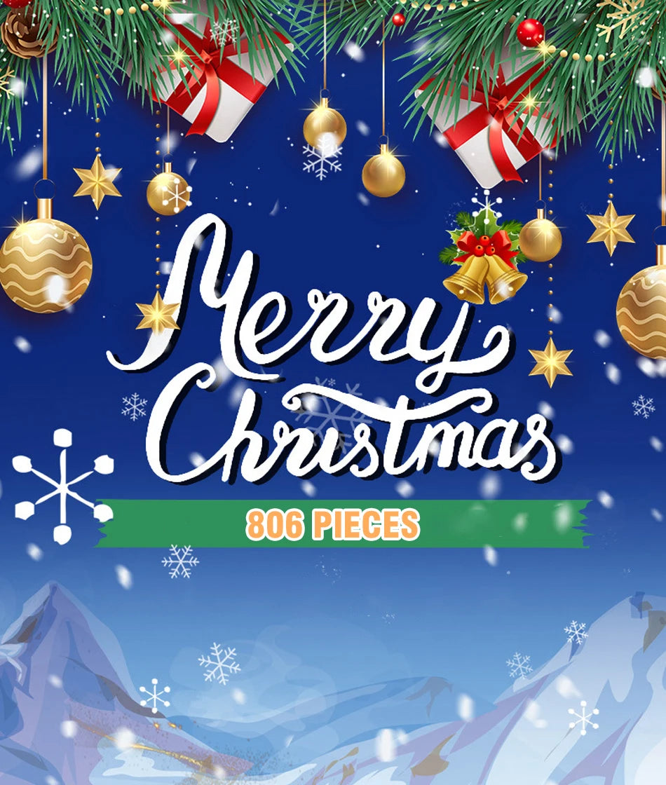 806-Piece Christmas Train Building Set