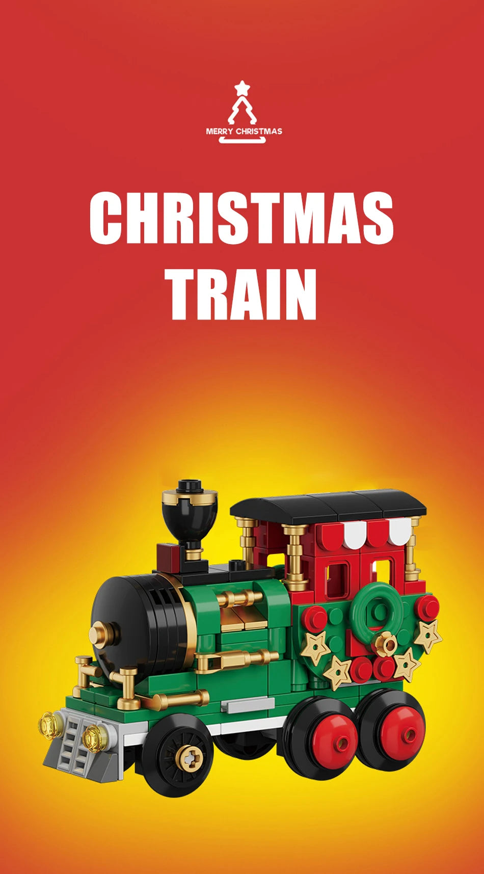 806-Piece Christmas Train Building Set