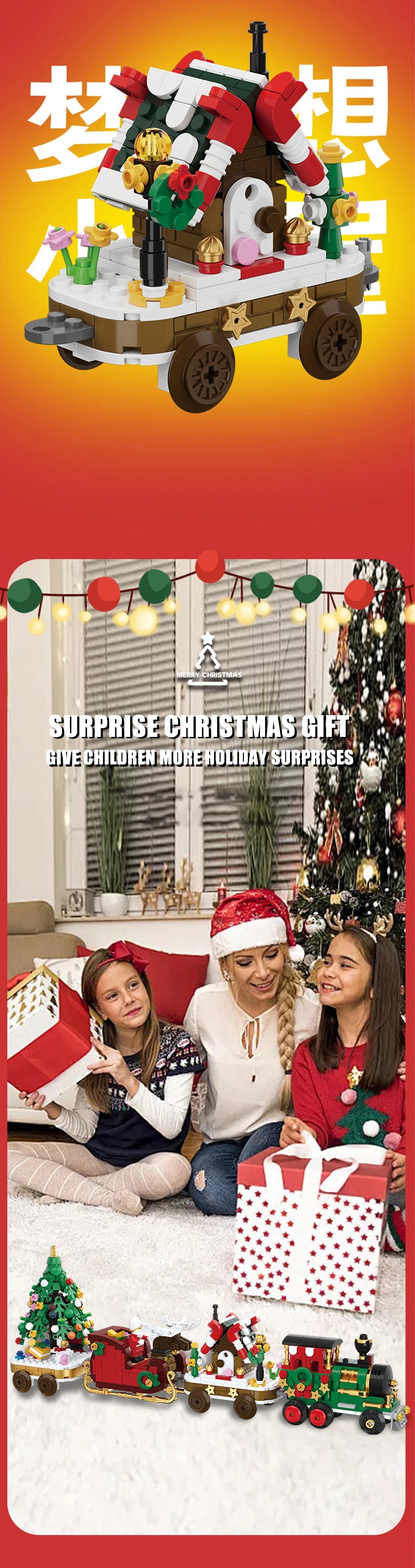 806-Piece Christmas Train Building Set