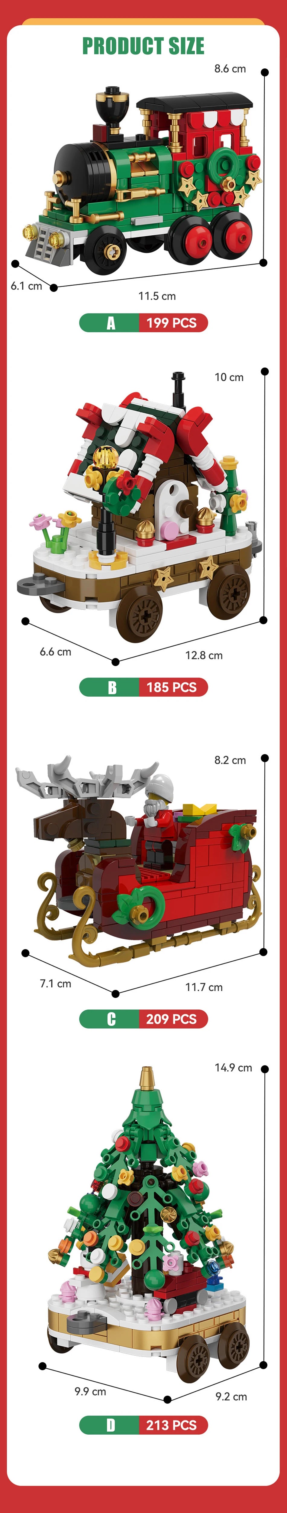 806-Piece Christmas Train Building Set