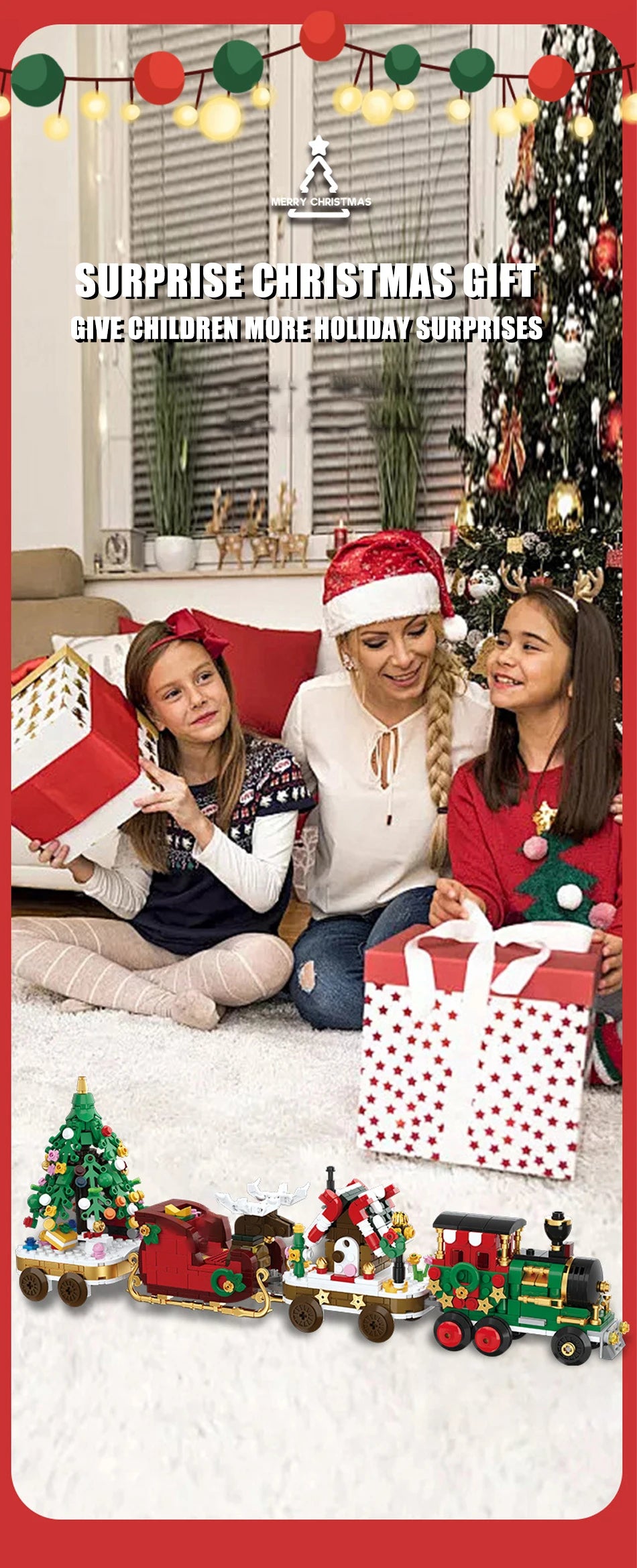 806-Piece Christmas Train Building Set