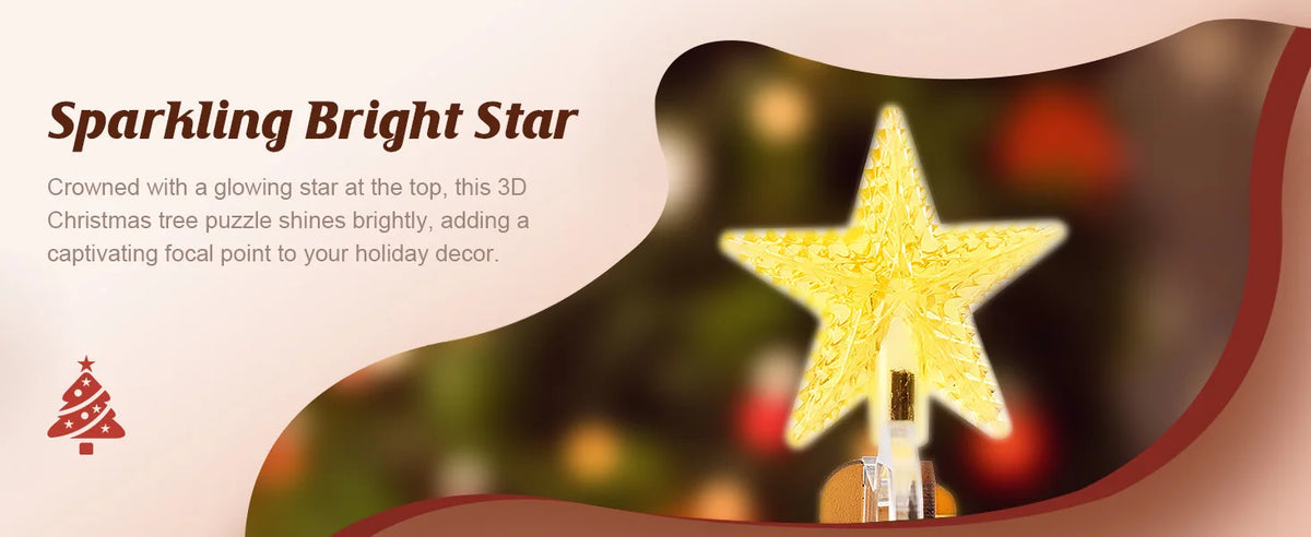 Rolife DIY Music Box Mechanical Model Building Kit Christmas Melody Tree 3D Puzzle Toy Craft Kit with LED Light for Home Decor Xmas Gift for Adults Friends