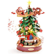 Rolife DIY Music Box Mechanical Model Building Kit Christmas Melody Tree 3D Puzzle Toy Craft Kit with LED Light for Home Decor Xmas Gift for Adults Friends